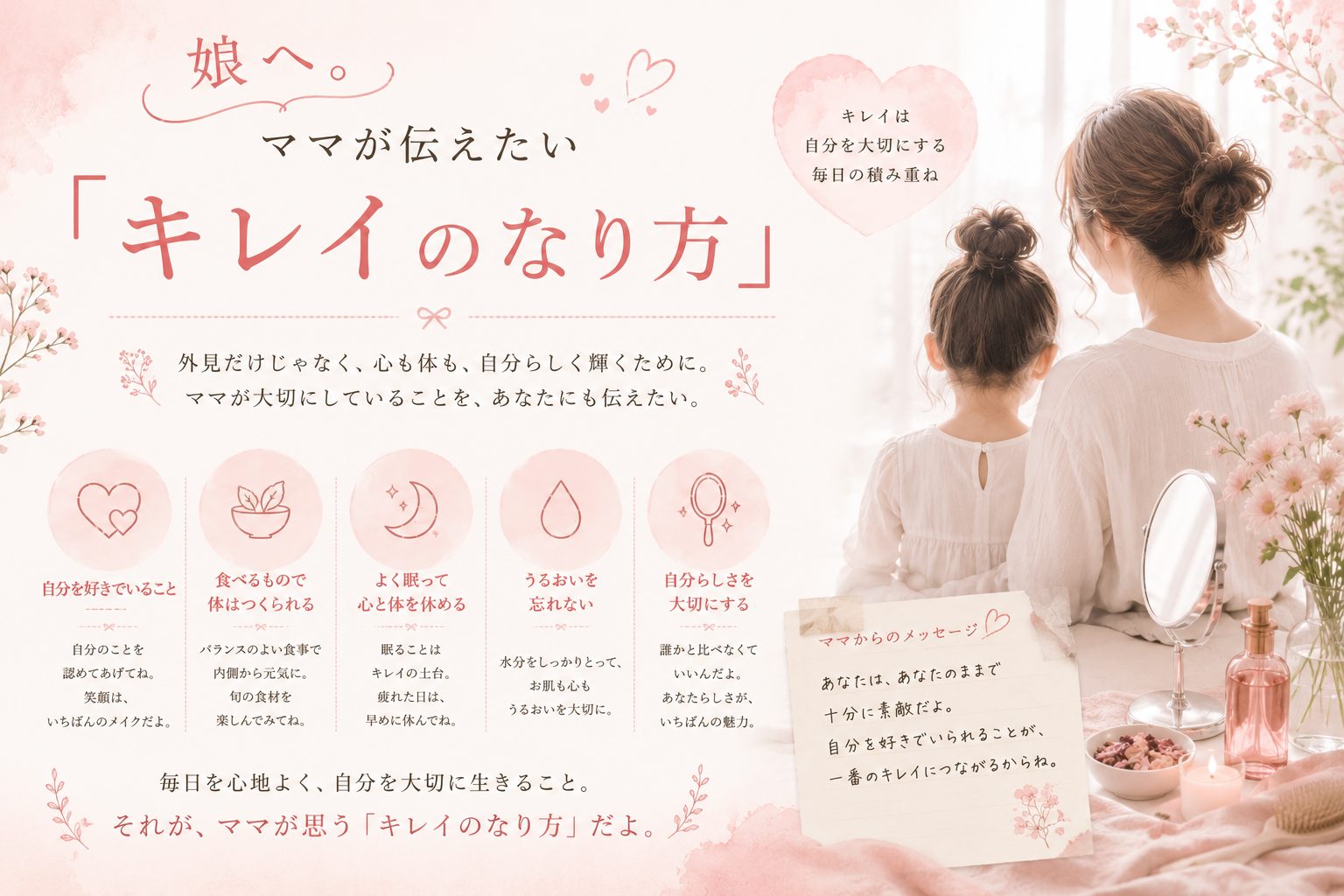 娘へ。ママが伝えたい「キレイのなり方」——気血・食・心・習慣、一生もののキレイを育てる5つのこと
