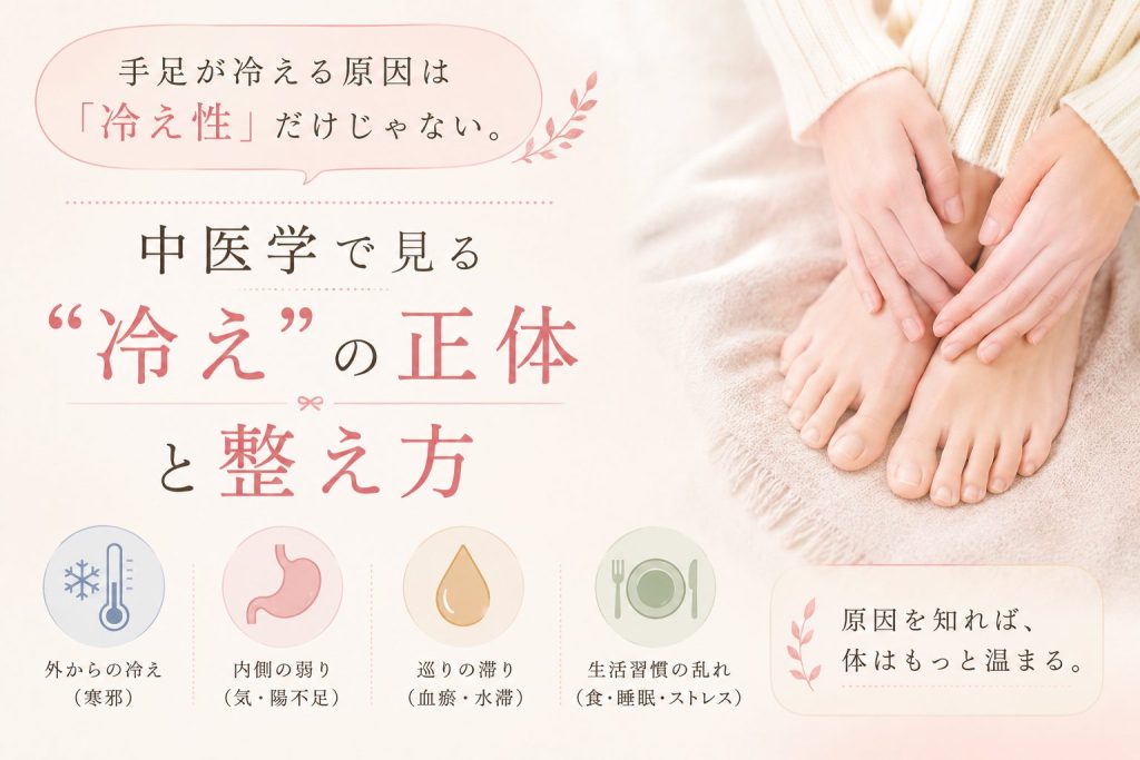 手足が冷える原因は「冷え性」だけじゃない。中医学で見る"冷え"の正体と3つのタイプ別整え方